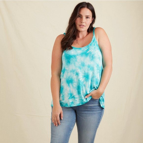 torrid Tops - NWT Torrid Dynasty Green Tie-Dye Super Soft Swing Cami